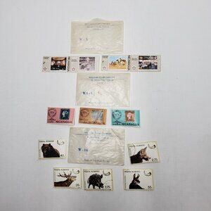 Collector Postmarked Stamps 7 Romania and 5 Nicaragua 1970's